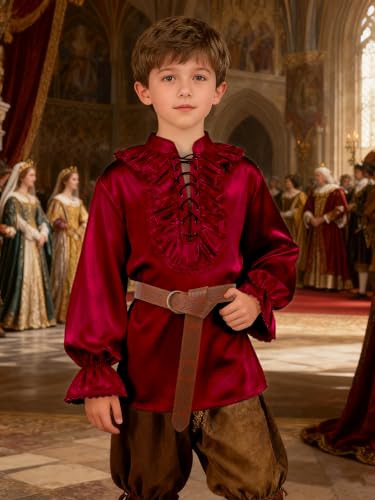 Camisa Pirata Medieval Infantil para Niños Talla M miniatura 4