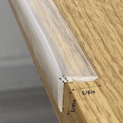 Image of 100% Silicone Clear Edge Protector Baby Proofing Furniture Guard, 6FT | Pre-Taped Adhesive Table Corner Guards, Flexible for Child Safety, Wall Cabinets Counter Bumper, 5 /8 inch Depth