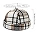 DIYDECAL Striped Plaid Brimless Worker Cap,Retro Skullcap Docker Hat for Men Womens Coffee