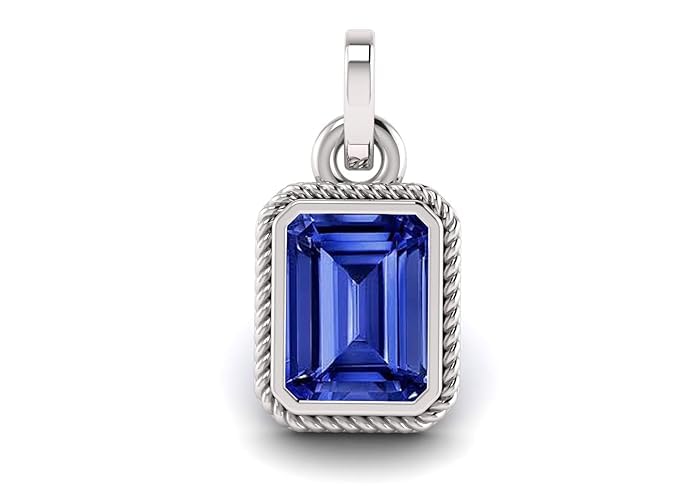 Unheated Untreatet 9.00 Carat AAA+ Quality Natural Blue Sapphire Neelam Silver Plated Stone Gemstone Pendant Locket for Women's and Men's (Lab - Certified)