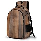 GHEPSDW Backpack，Travel Backpack，Brown Wooden 180 Degree Opening Backpacks，Suitable for Use in Work, Travel, Business Trips, And Other Occasions.