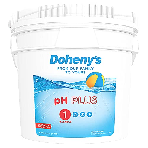 Doheny's Ph Plus | Raise Your Swimming Pool Ph Level | Pro-Grade Granular/Powdered Soda Carbonate (Soda Ash) | Proper Ph Levels Protect Equipment And Prevent Eye And Skin Irritation | 25Lb Bulk Bucket #TOP4