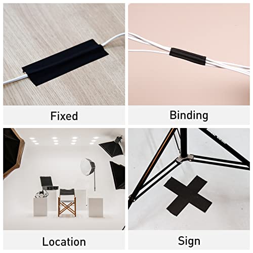 Image of Gaffers Tape 4 Pack, Black Gaff Tape 2 Inches x 30 Yards Heavy Duty, Matte Gaff Stage Non-Reflective No Residue Waterproof, Gaffing Gaf for Photography Filming