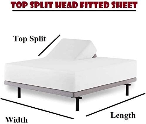 Miniatura 3 de Top Split Cal-King - Sábana bajera ajustable para cama ajustable, sábanas flexibles con números de sueño, 1 sábana bajera media dividida, 800 hilos,