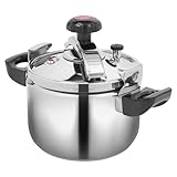 Pressure Cooker, 201 Stainless Steel Pressure Cooker, 6.35 Qt Pressure Pot, Electric Pressure Cookers, Quick Cooking Cookware for All Stoves Induction Gas Electric for Family Meals