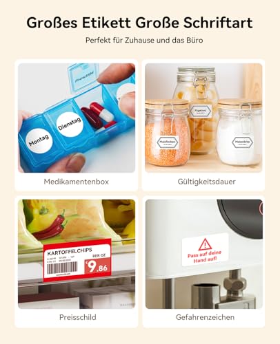 NIIMBOT B21Pro Etikettendrucker mit Größeres Etiketten, 300 DPI HD Etikettiergerät, Fotodrucker für Fotos, Notizen, Studiengrafiken, für Zuhause, Büro oder DIY-Projekte