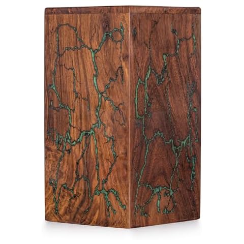 STONLIF Wooden Urns for Human Ashes Adult Male, Female - Wood Urn for Ashes for Women, Resin Decorative Urns - Memorial, Burial Wooden Cremation Urns for Human Ashes Large Upto 120 lbs, Green - 1pc Cover