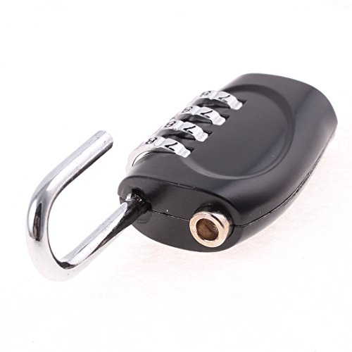 Image of Aexit Jewelry Luggage Padlocks & Hasps Boxes 4 Digit 0-9 Number Resettable Combination Lock Combination Padlocks Padlock Black