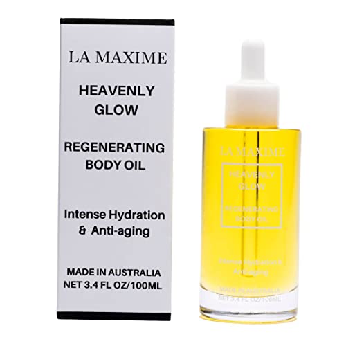 LA MAXIME chemical free, natural organic vegan best body oil after shower for glowing skin, anti-aging with vitamins A C
