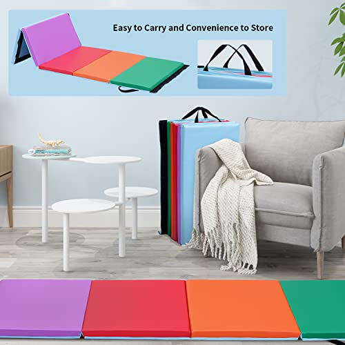 Oneofics Gymnastics Mat 5-Panel Folding Exercise Mat 6’X2’X1.8”Lightweight Portable Kids’tumbling Mat With Carrying Handles For Home Gym Workout & Active Play #TOP4