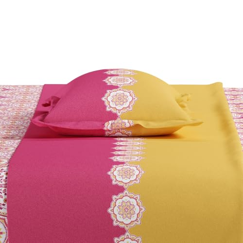 Image of Mytrident Bedsheet for Double Bed Queen Size |90 Inches x 100 Inches | Meadow Pink