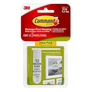 Command Medium Picture Mounting Strips, Pack of 12 x 2 Adhesive Strips, White – Damage Free Hanging – For Pictures…