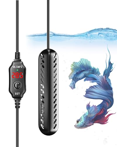 DoRight Calentador Acuario 100W Calentador Pecera Tropical con Protección contra Sobrecalentamiento & Apagar Automáticamente La Fuente Alimentación Al Salir del Agua 40L-100L Agua Salada y Dulce