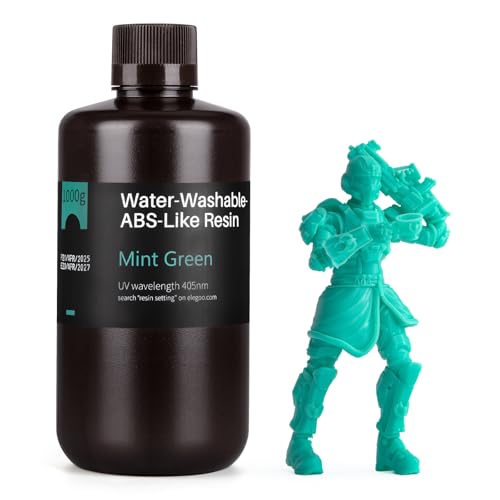 ELEGOO Water Washable ABS-Like 3D Printer Resin Mint Green 1000g