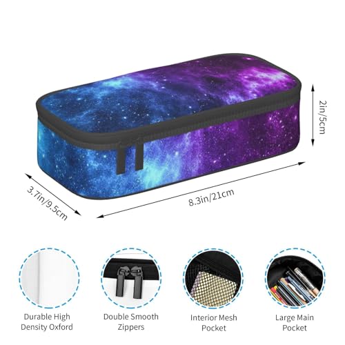Image of Blue Galaxy Star Purple Space Pencil Case Organizer Big Capacity Pencil Pouch Stationery With Zipper School Supplies Pencil Bag For Girls Boys Office, j56tsd