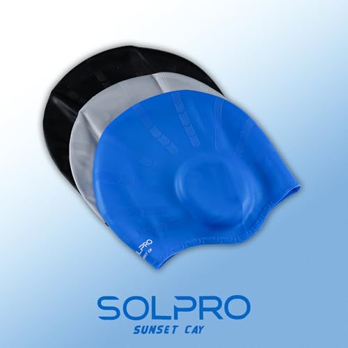 Image of Solpro Sunset Cay Unisex Swimming Cap|for Men,Women,Boys,Girls,Athletes,Swimmers|for Training,Competition in Swimming Pool,Water Sport,Beach,Water Park & Activties|One Size Fits All