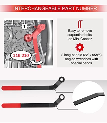 sixcow 2-Pack Mini Cooper Tensioner Wrench Set