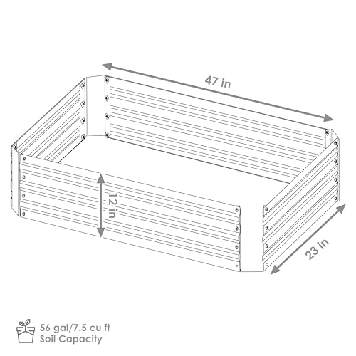 Sunnydaze NPH-588 4 X 2 Ft Galvanized Steel Rectangular Raised Garden Bed thumb #3
