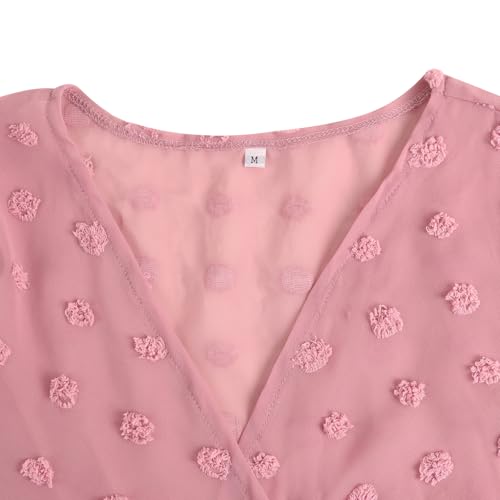 Image of Womens Summer Open Front Half Sleeve Lightweight Swiss Dots Cardigan Loose Kimono Sheer Beach Cover Up