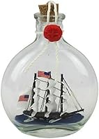 Vista 1 de Handcrafted Nautical Decor USS Constitution Model Ship in a Glass Bottle 4" - Ship in a Bottle - Model Boa