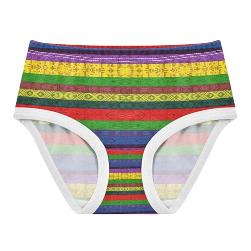 Stripes Colors Toddler Cotton Underwear, Girls' Underwear, 2T–8 Years