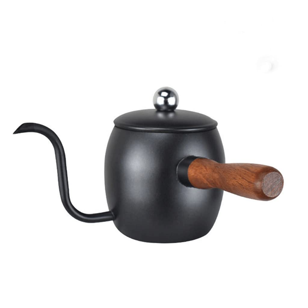 Bouilloire col de cygne en inox et manche en bois pour café filtre réussi