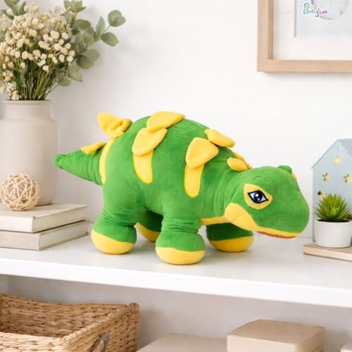 Image of Dinosaur Soft Toy (53CM) Cartoon Green Plush Stuffed Animal| Baby Plush Toy Stuff Toy | Cute Cuddly Dino Teddy for Kids and Babies | Huggable Soft Toy Birthday Gift for Boys and Girls Kids