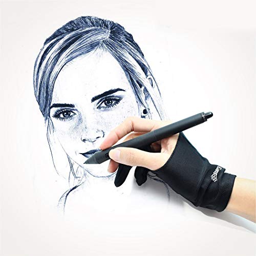 Digital Artist Glove for Graphic Drawing Tablet, Anti Fouling Two Finger Gloves, Woman, Set of 2