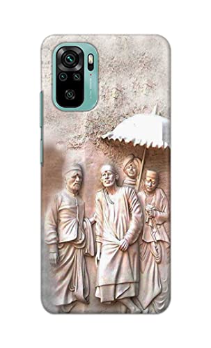 Image of Printed Hard Back Cover Case for Mi Redmi Note 10 | Mi Redmi Note 10S Back Cover (Sai Baba) -1803