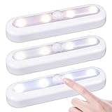 STAR-SPANGLED 3 Pack 7β Dimmable Push Tap Lights, Stick on LED Touch Lights AAA Battery Operated for Kitchen, Closet, Under Cabinet, 3 Color Modes