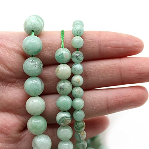 Natürliche grüne Kristall Jaspers lose Steinperlen Runde Spacer Perlen for Schmuck DIY. Bracelet Ohrringe zubehör 15 '' 39cm (Color : Green, Item Diameter : 12mm Approx 30beads)