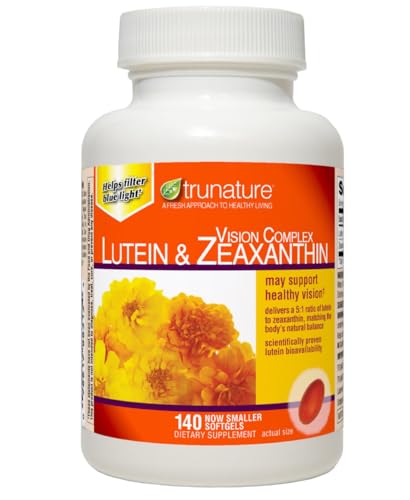 Vision Complex Lutein & Zeaxanthin 140 Softgels Dietary Supplement with Marigold Flower Extract 25mg Lutein 5mg Zeaxanthin Helps Filter Blue Light