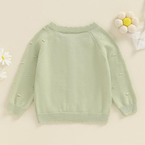 Girls Autumn Knit Sweater Long Sleeve Solid Color Button Up Cardigan Knitwear Coat3