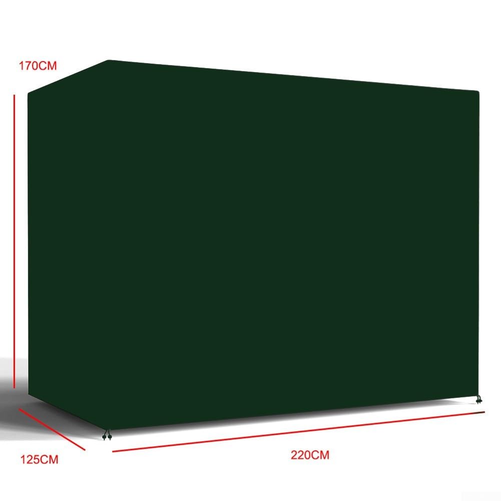 Copertura per altalena da giardino, 3 posti, resistente alle intemperie, in tessuto Oxford 210D, per poltrona sospesa, antipolvere, con coulisse, 220 x 125 x 170 cm (Is Green)
