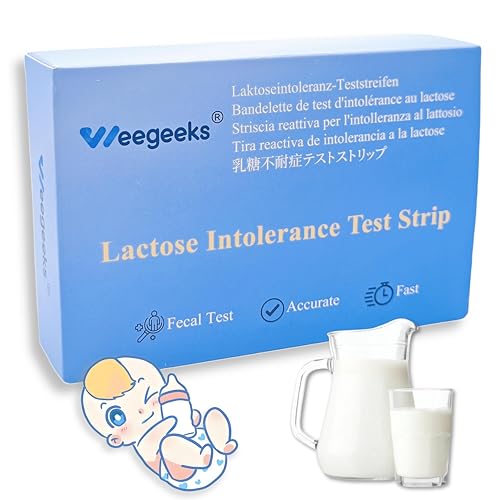 Weegeeks Prueba de intolerancia a la lactosa Kit de prueba de actividad de lactasa - confiable, rápido y fácil de usar en casa. Adecuado para diferentes grupos de personas