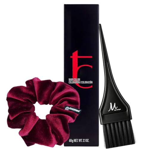 Topchic 5NN Light Brown Extra Permanent Hair Color | Topchic Hair Dye 2 Ounce and M Hair Designs Tint Brush (Bundle)
