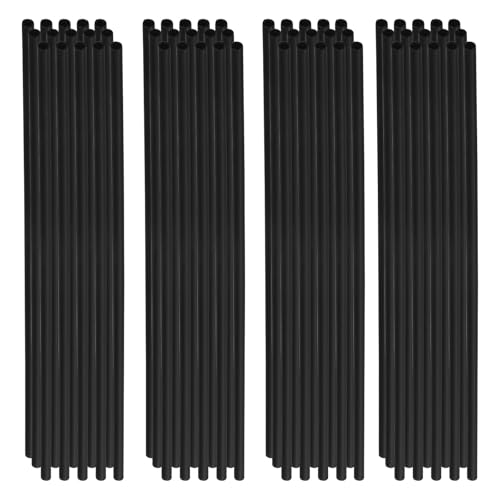 VILLCASE 1000pcs Pitillos plásticos negros rectos 13 cm miniatura 1