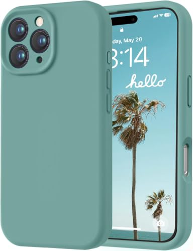 Image of LOVE 3000 Designed for iPhone 16 Pro Max Case, Premium Silicone with [Soft Anti-Scratch Microfiber Lining] Shockproof Protective Phone Case for Holsters 6.9 inch, Pine Green