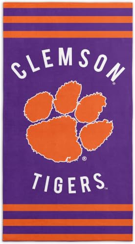 Image of Northwest NCAA Clemson Tigers Unisex-Adult Beach Towel, 30 inch x 60 inch, Stripes (Pack of 6)