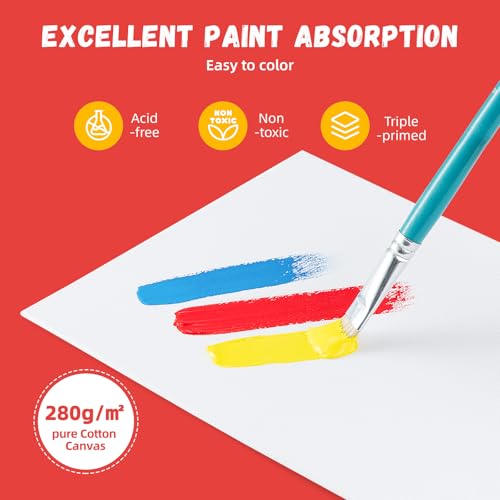 Image of 64 Pack 11 x 14 Inch Canvas Boards for Painting Pre-Primed Paint Canvas for Acrylic, Oil, Watercolor, Gouache, Art Supplies for Kids &Adults, Beginners & Artists