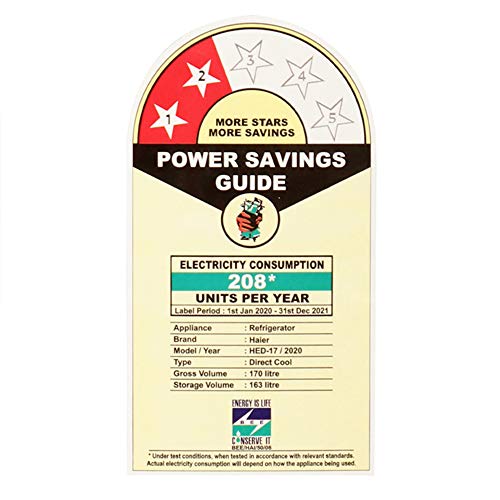 Image of Haier 170 L 2 Star Direct-Cool Single Door Refrigerator Appliance (HED-17TMS, Moon Silver)