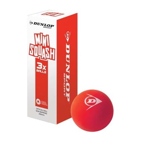 Dunlop Kids Fun Outdoor Activity Game Racquet Mini Squash Ball Red Pack of 3 UK Cover
