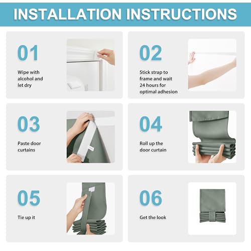 Image of RYB HOME Door Curtain for Classroom Small Window, Privacy Protect Drapes, 8 Inches Wide Room Darkending Curtains 36 Inches Long Blocks Views, Sage Green, 1 Panel