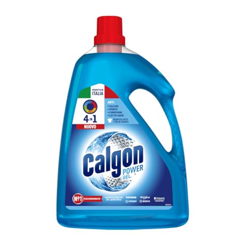 Calgon Power Gel 4 en 1 pour vêtements doux, 1 lot de 2,25 l d'anticalcaire pour machines à laver, additif pour une protection contre le calcaire, la...