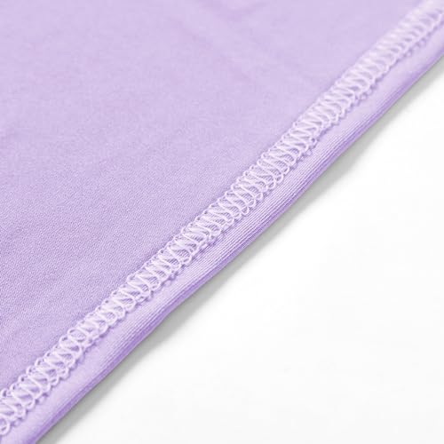 Image of Peomeise 4FT Spandex Table Cover Rectangular Stretch Spandex Tablecloth (Lavender,4FT)