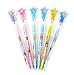 TINYMILLS 24 Pcs Rainbow Mermaids Multi Point Pencils Stackable Stacking Pencils with Eraser for African American Girl Birthday Party Favor Goodie Bag Stuffers Carnival Prizes Classroom Rewards