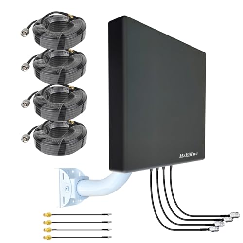 5G 4G LTE 4x4 MIMO Outdoor Panel Antenna Kit | High Gain External Antenna for Cellular Routers Modems Hotspots Gateways for T-Mobile Home Internet Verizon AT&T (Kit w/ 32 Cable SMA & TS9)