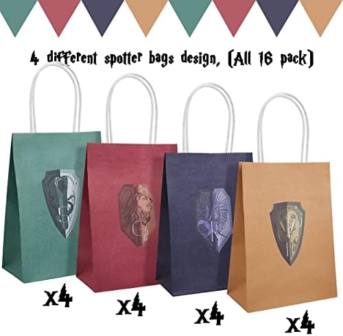 LZLPACKING Potter Gift Bags Magical Wizard School Favors Bags for Children Birthday Party Supplies, Dress Up Novelty Decorations Set of 16