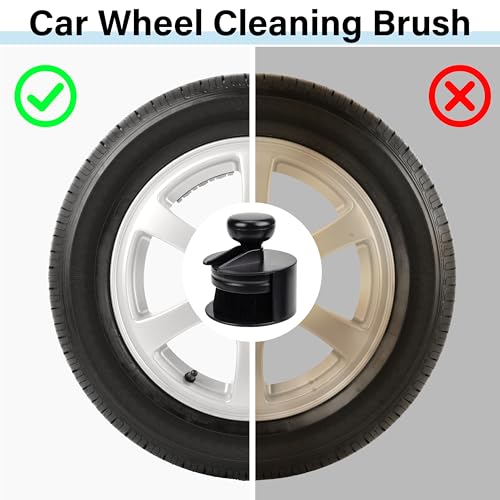 Tire Shine Applicator Brush, Tire Shine Brushes, Tire Dressing Brush Applicator with Seal Cover, Tire Brush for Car Detailing, Tire Gel Applicator, High Density Detail Factory Tire Brush (Red) - Thumbnail 6