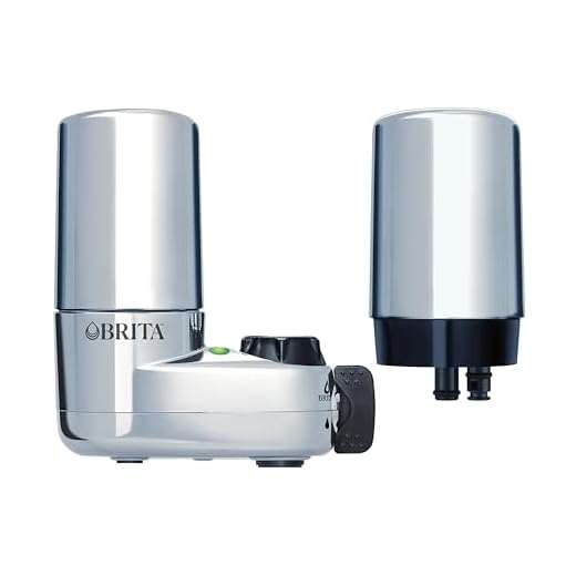 Brita Faucet Mount Water Filter System, Chrome, No-Wait Filtration, Easy Install, Multi-Use Tap Water Filter for Kitchens, Bathrooms & Small Spaces